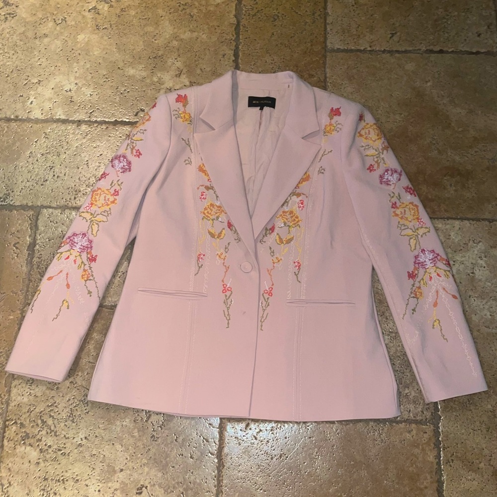 KOBI HALPERIN pink and embroidered blazer jacket size XL
